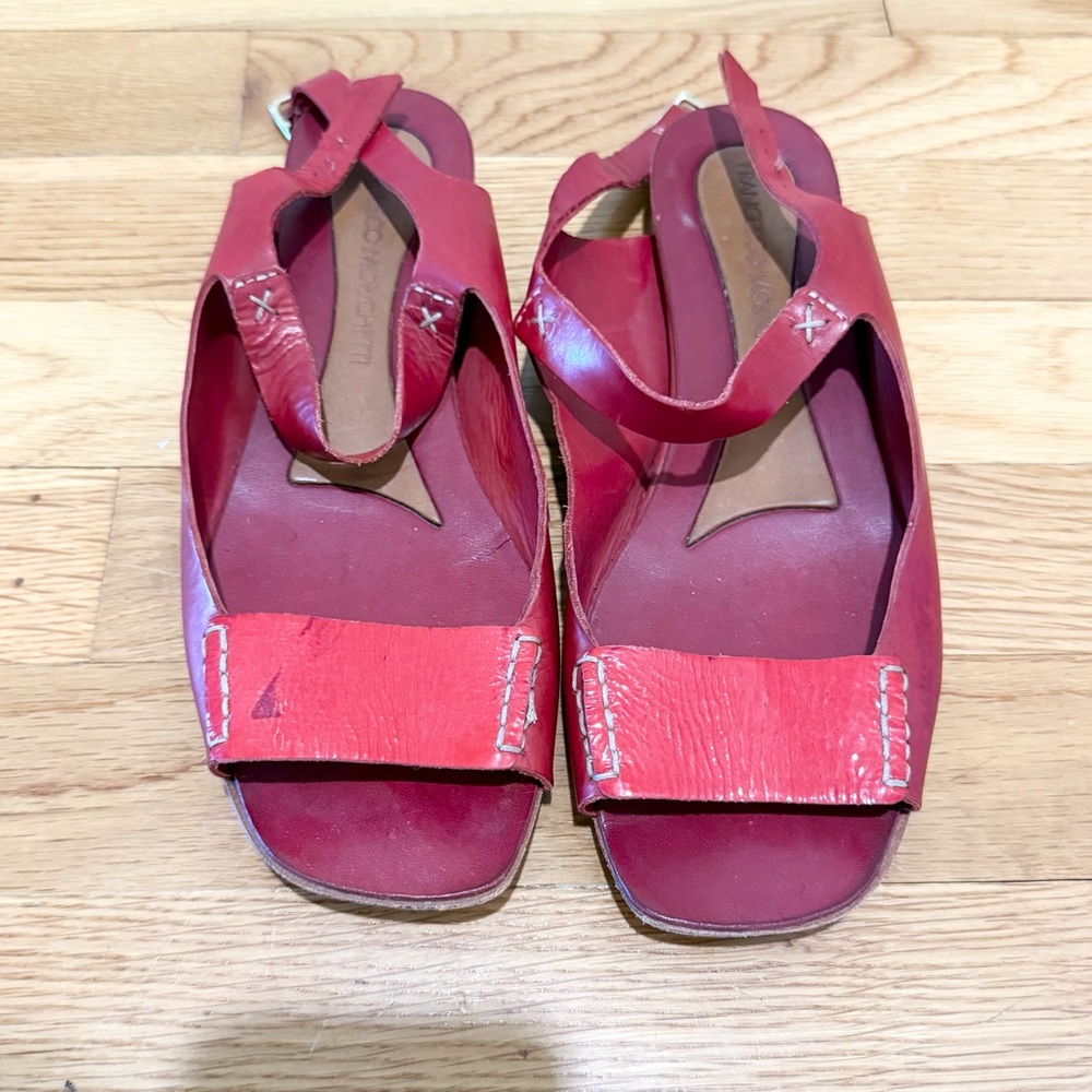 Francesco Morichetti Red Leather Sandals - Picture 3 of 8
